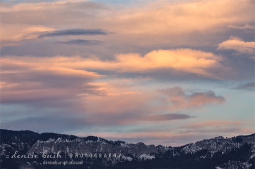 Some pretty pastel clouds form over a portion of Cimarron Ridge near Ridgway, Colorado.