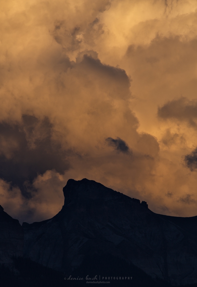 A silhouette of Precipice Peak in the Cimarrons near Ridgway shows its distinctive shape.